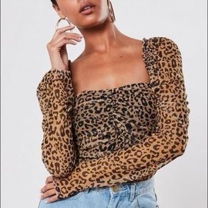 Missguided Cheetah Sheer Top